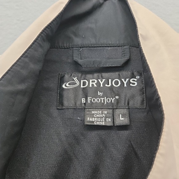 Footjoy Dryjoys Men's Golf Jacket Large 1/2  Zip Waterproof  Short Sleeve Tan - Picture 4 of 10